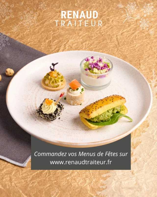 Nos pièces apéritives froides, pour débuter le repas avec une touche d'élégance :
✨Roll sarrasin, saumon fumé, fromage frais
✨Sablé foie gras éclats de noisette et pistache
✨Pain écrevisse, pesto d'amandes
✨Tataki de thon, sésame torréfié, sauce soja
✨Crémeux et taboulé de choux-fleurs, huile de truffe

Commandez sur www.renaudtraiteur.fr (lien en bio)
Profitez de 5% de réduction avec le code JANTICIPE pour toute commande passée jusqu'au 30 novembre inclus. 

@les_traiteurs_de_france 
#renaudtraiteur #menusdefêtes #menudenoel #menureveillon #traiteursarthe #noël
